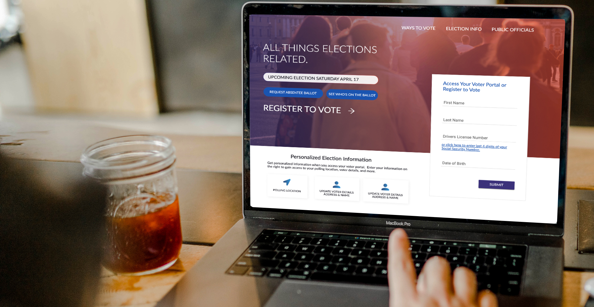 Civix voter registration homepage