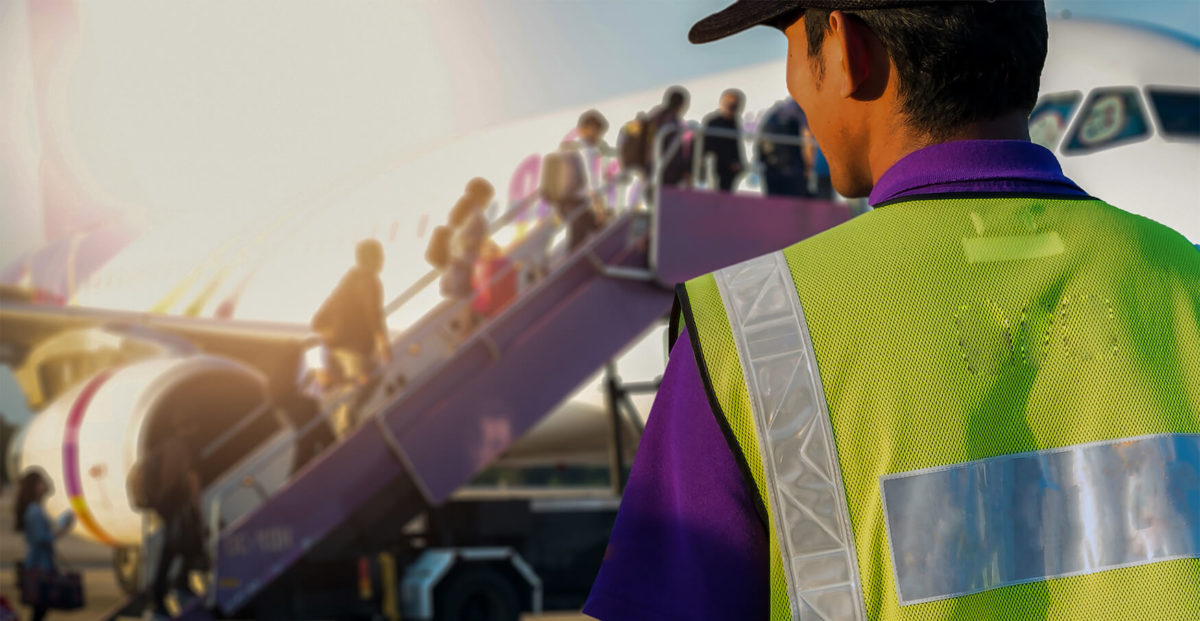people boarding plane