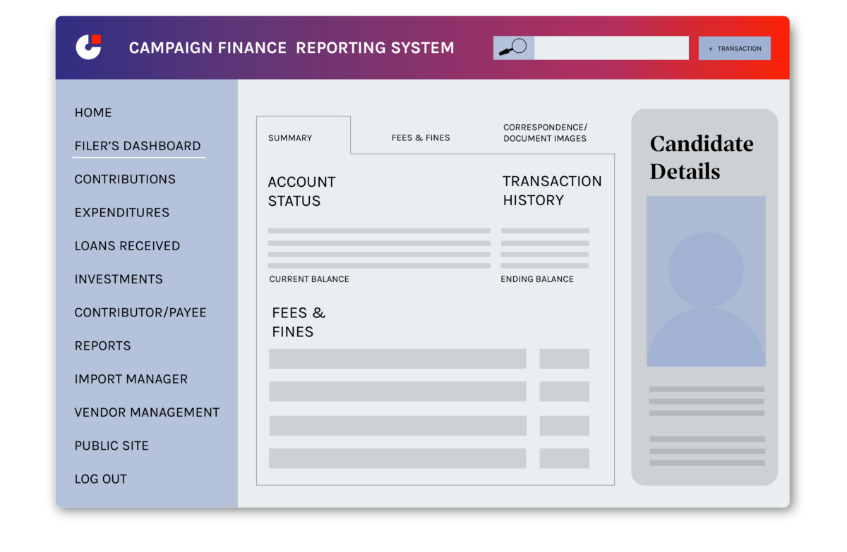 Campaign Finance Screen